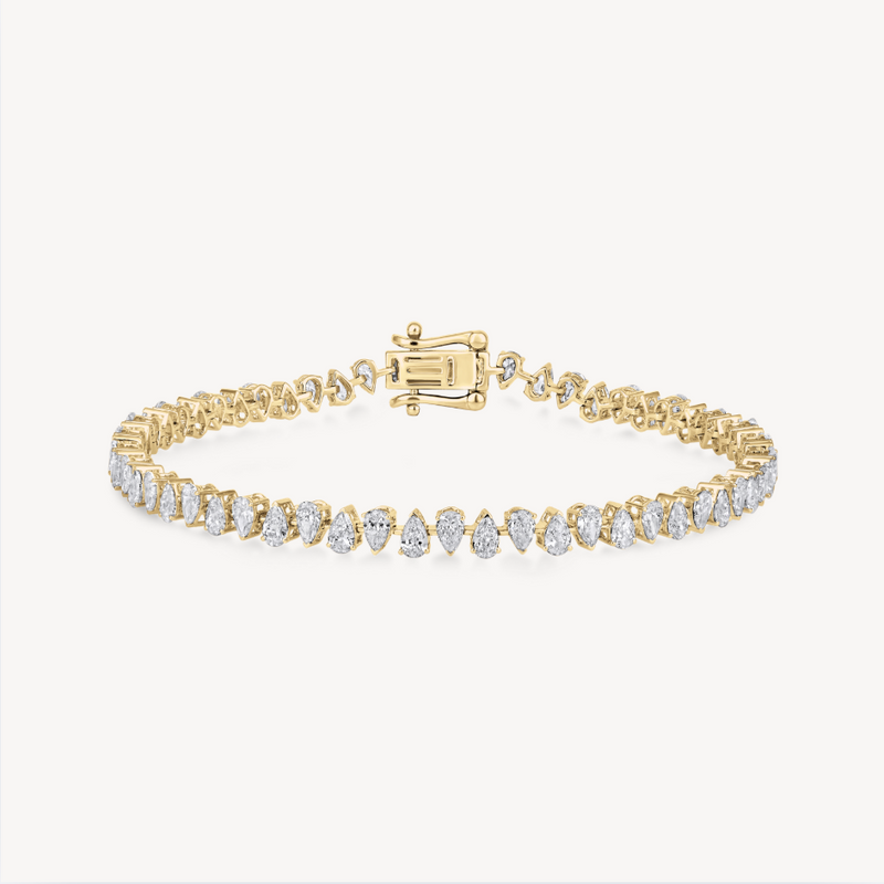 Alternating Pear Tennis Bracelet