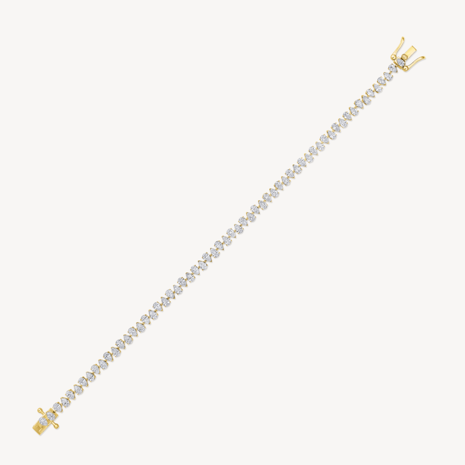 Alternating Pear Tennis Bracelet