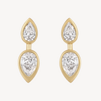Bezel Twin Pear Earrings