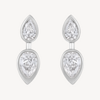Bezel Twin Pear Earrings