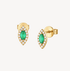 Delphine Emerald Studs