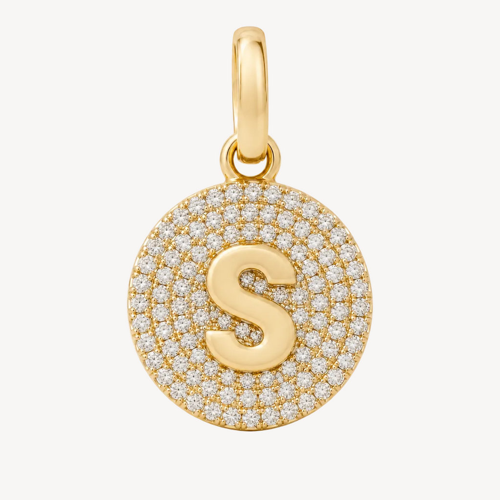 Pave "S" Initial Pendant