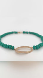 Rondel Turquoise Beaded Necklace