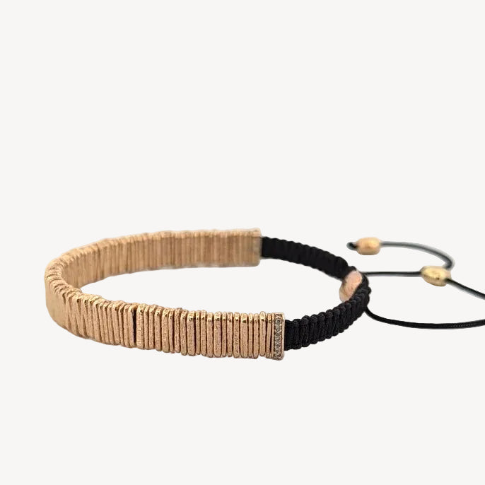Men's Macrame & Gold Bracelet