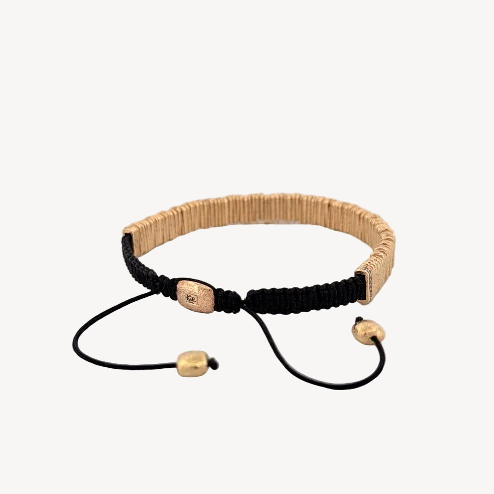 Men's Macrame & Gold Bracelet